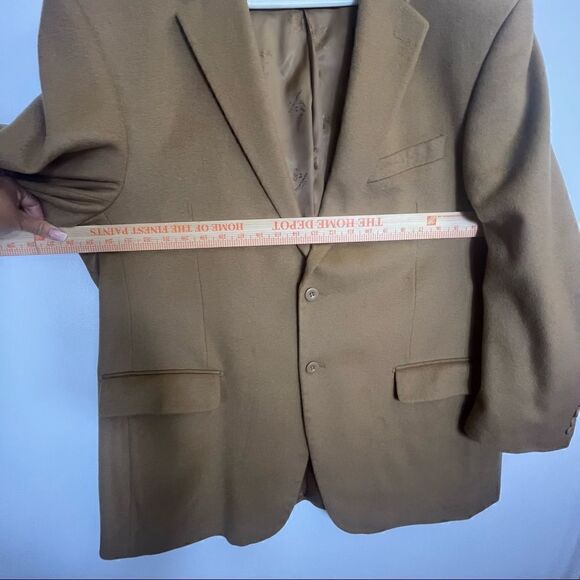 Prontomoda Solid Camel Lambs Wool Cashmere Blazer Size 48R - Picture 6 of 14
